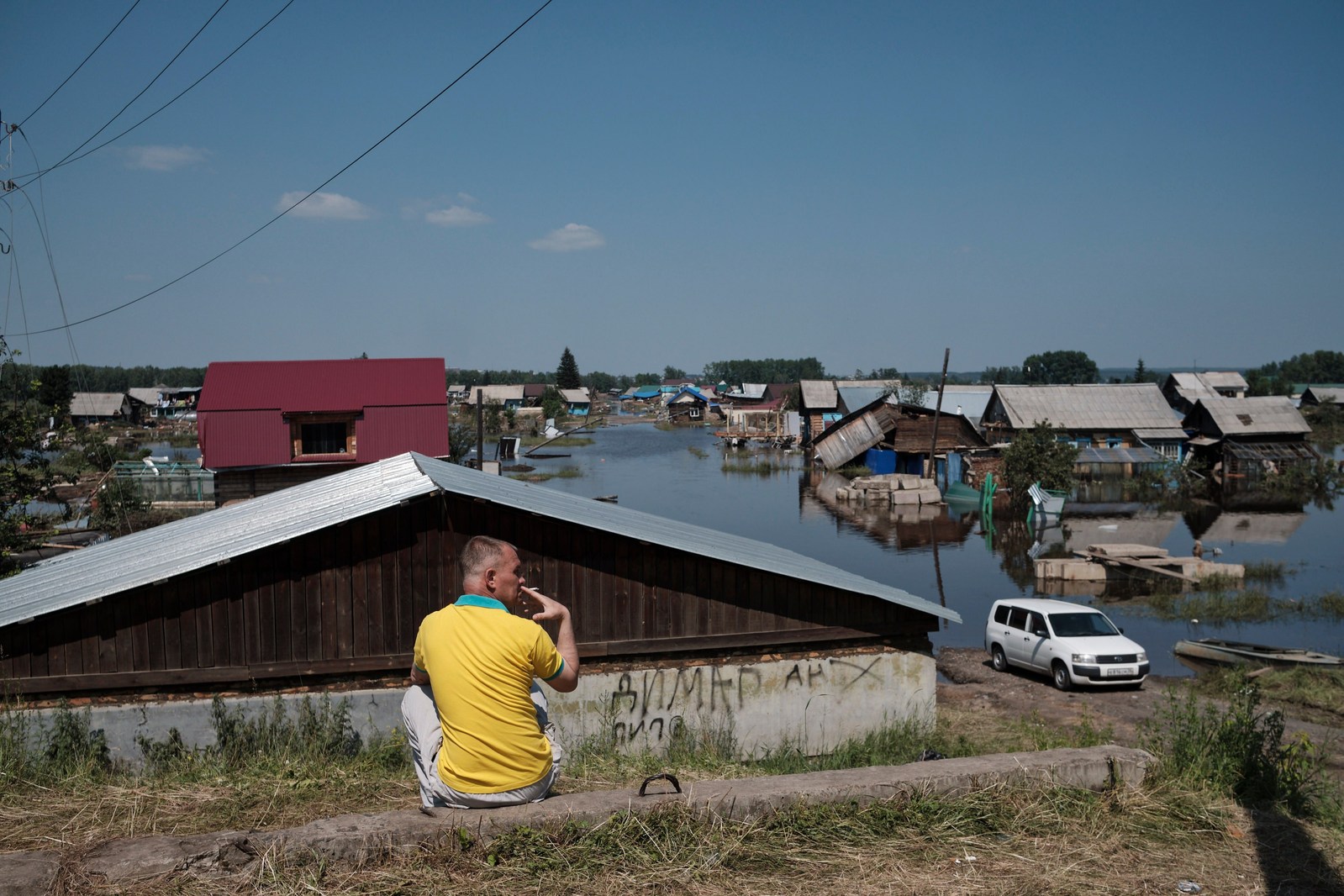 Flood, Irkutsk region. For Novaya Gazeta, 2019