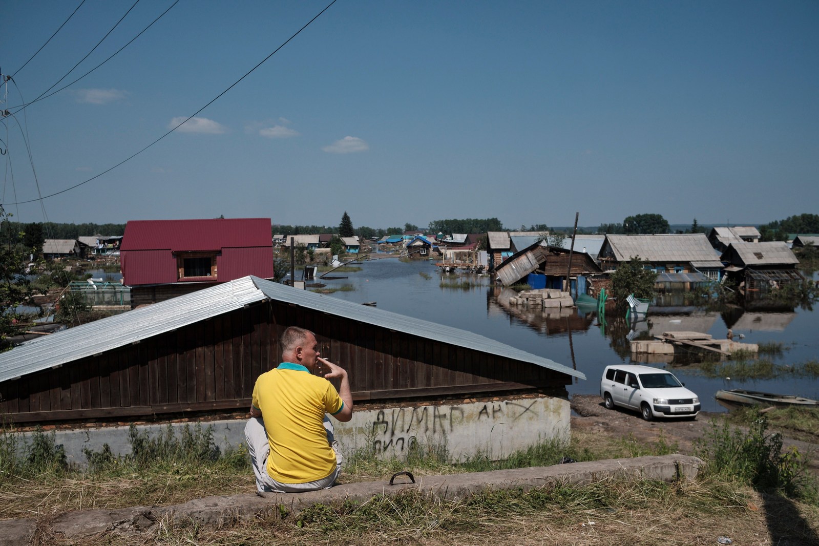 Flood, Irkutsk region. For Novaya Gazeta, 2019