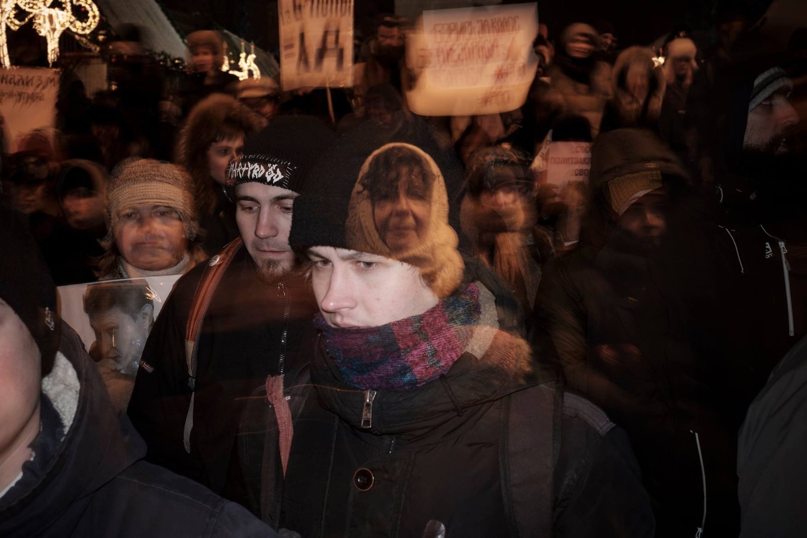 Antifascist march in Moscow for Novaya Gazeta